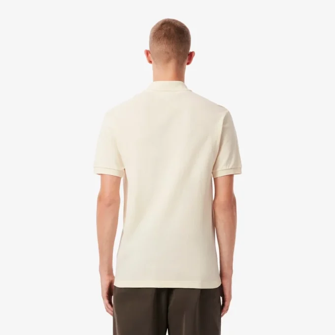 Polo i piqué med broderi og klassisk passform for menn