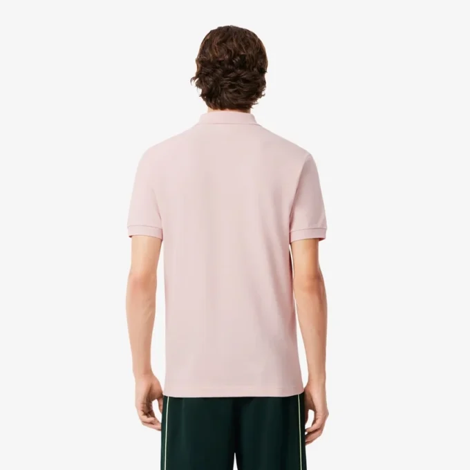 Polo i piqué med broderi og klassisk passform for menn