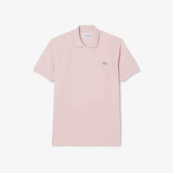 Polo i piqué med broderi og klassisk passform for menn