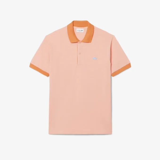 Polo med klassisk passform og kontrastribb