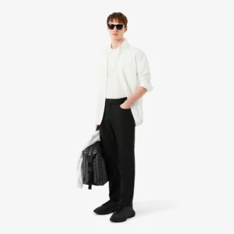 Polo med logo-stripe i normal passform