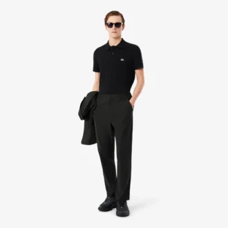 Polo med logo-stripe i normal passform