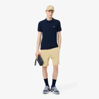 Polo med logo-stripe i normal passform