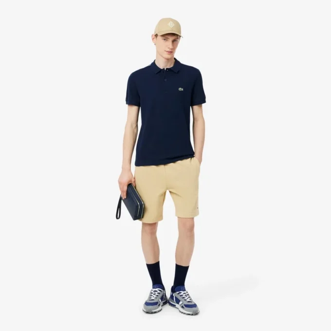 Polo med logo-stripe i normal passform