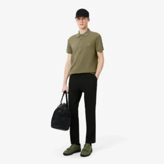 Polo med logo-stripe i normal passform