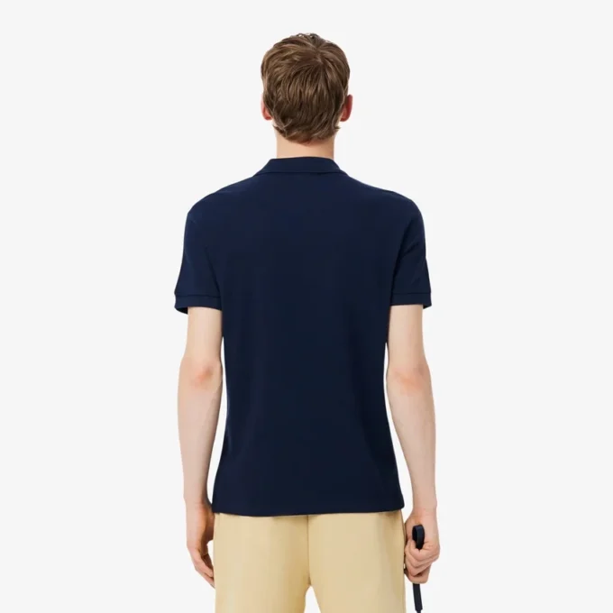 Polo med logo-stripe i normal passform