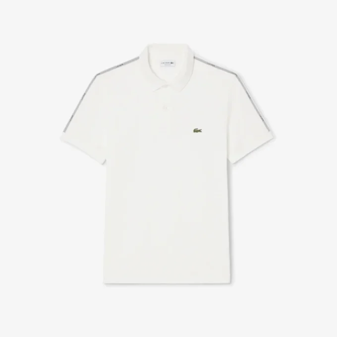 Polo med logo-stripe i normal passform