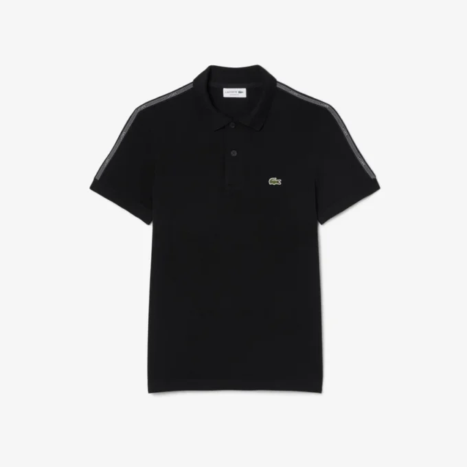 Polo med logo-stripe i normal passform