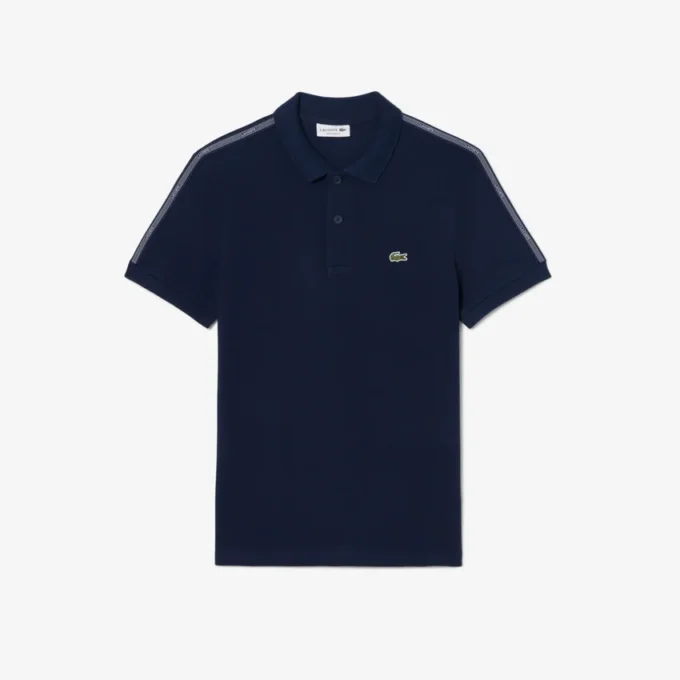 Polo med logo-stripe i normal passform