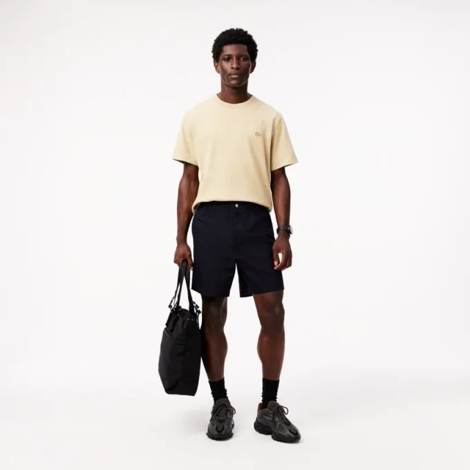 Poplin-shorts med avslappet passform for menn