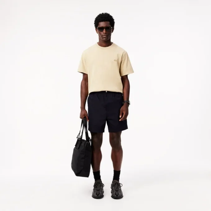 Poplin-shorts med avslappet passform for menn