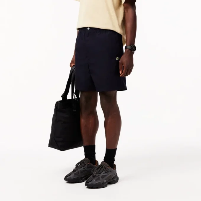 Poplin-shorts med avslappet passform for menn