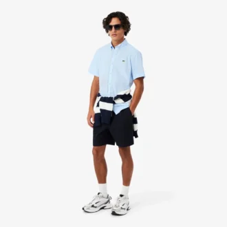 Poplin-skjorte med kort erme og normal passform