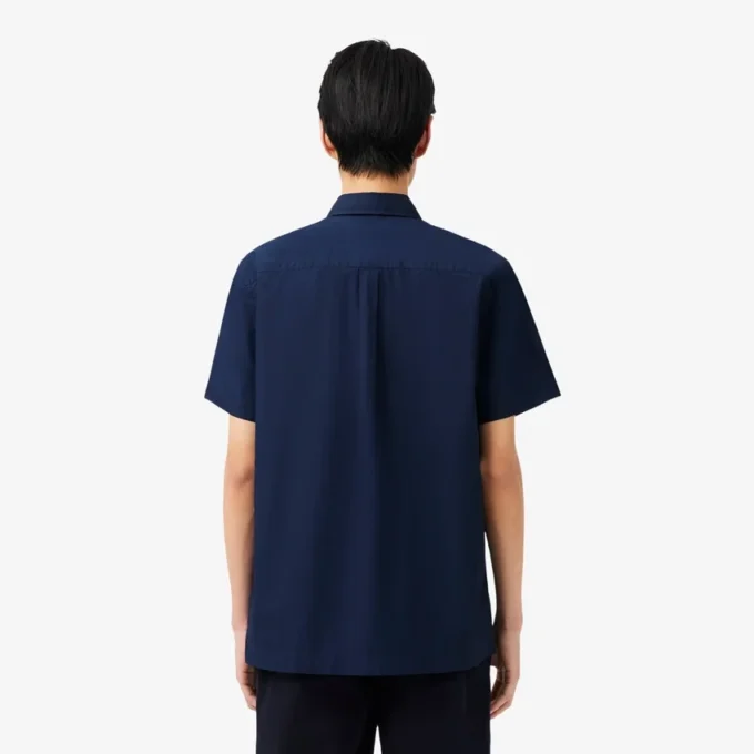 Poplin-skjorte med kort erme og normal passform