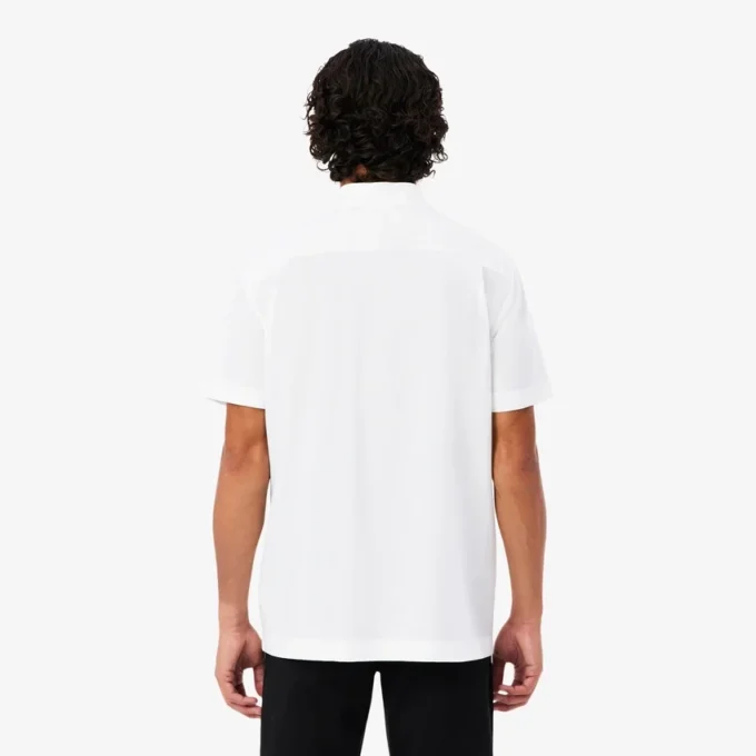 Poplin-skjorte med kort erme og normal passform