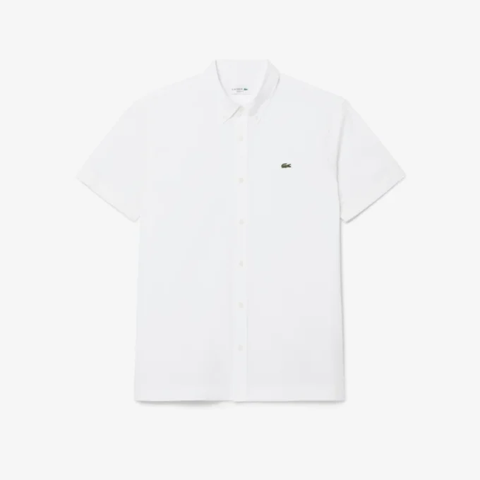 Poplin-skjorte med kort erme og normal passform