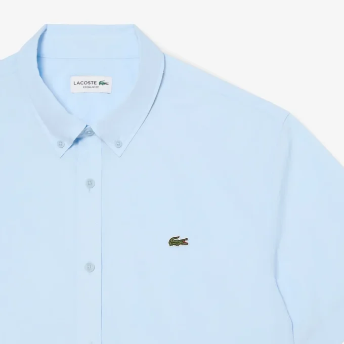 Poplin-skjorte med kort erme og normal passform