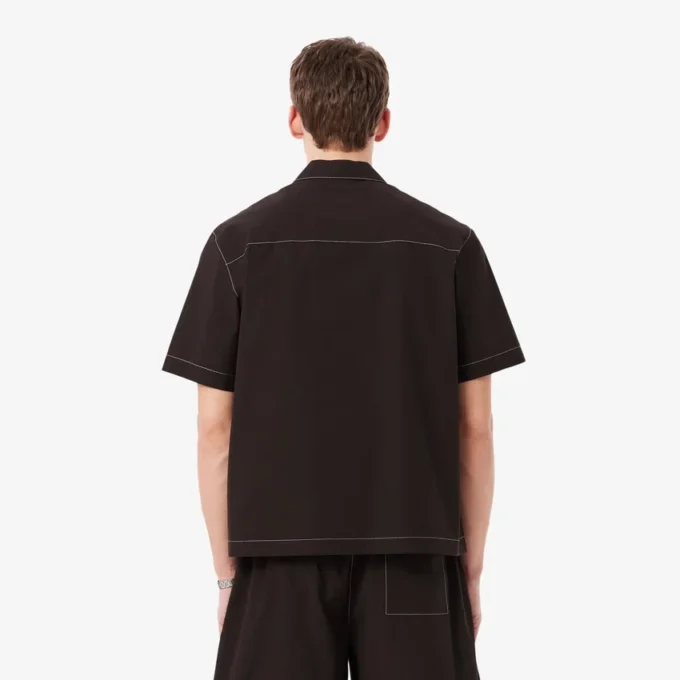 Poplin-skjorte med korte ermer og avslappet passform