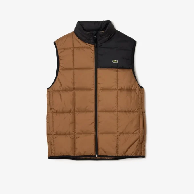 Puffervest for menn med avtakbar hette