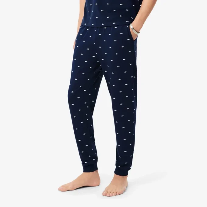 Pyjamasbukse i bomull med trykk for menn