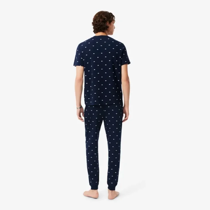 Pyjamasbukse i bomull med trykk for menn