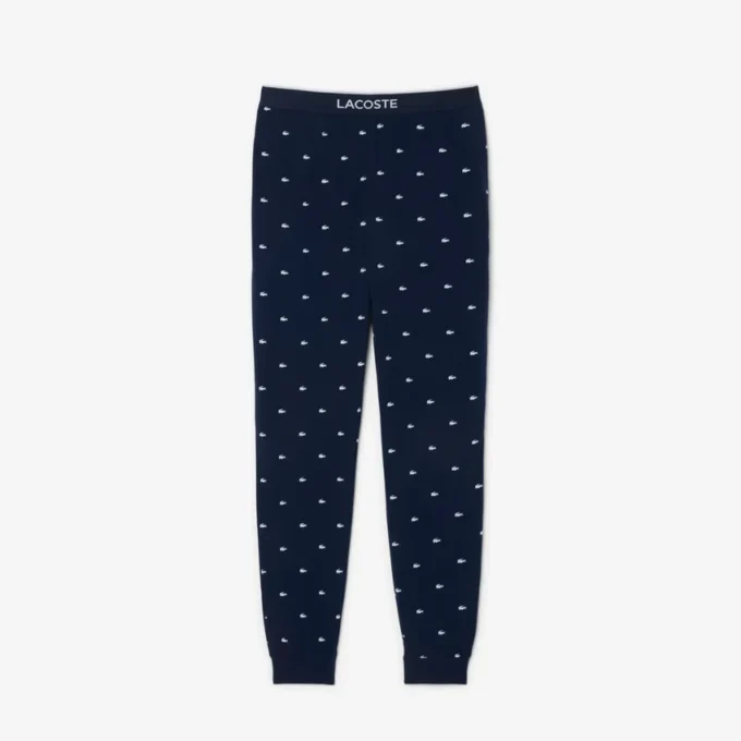 Pyjamasbukse i bomull med trykk for menn