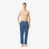Pyjamasbukser i poplin med monogram for menn