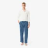 Pyjamasbukser i poplin med monogram for menn