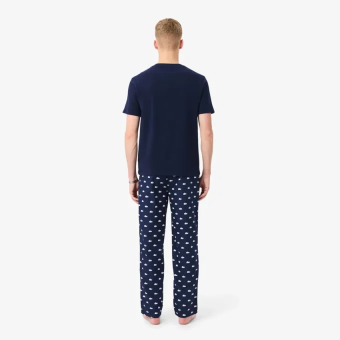 Pyjamasett i bomull med krokodilletrykk