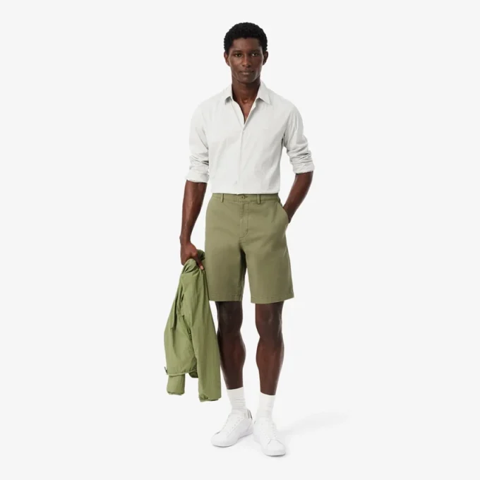 Regular Fit Stretch Cotton Chino Bermuda-shorts