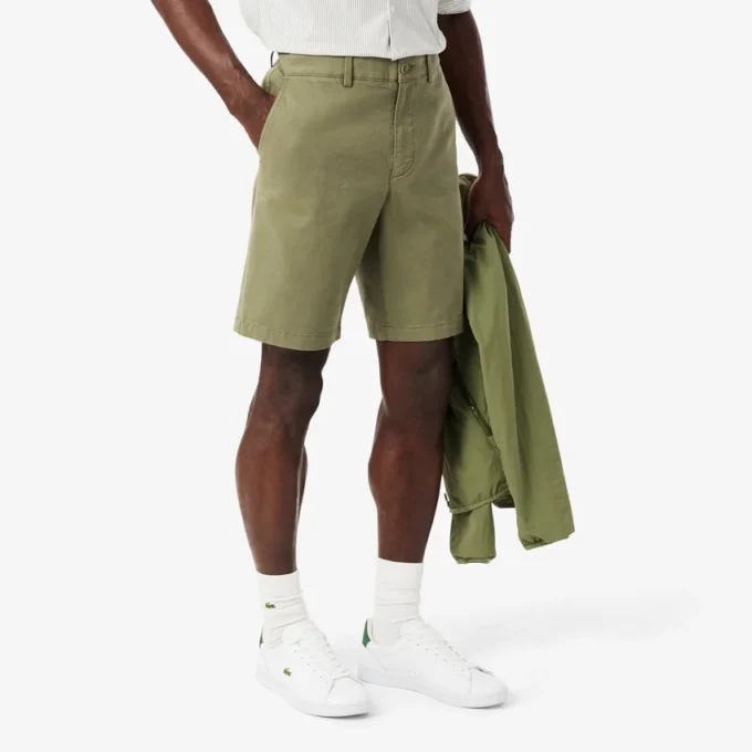 Regular Fit Stretch Cotton Chino Bermuda-shorts