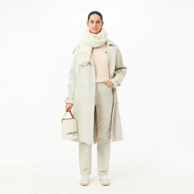 Relaxed Fit-genser i ull med mossestrikk for damer