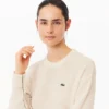 Relaxed Fit-genser i ull med mossestrikk for damer