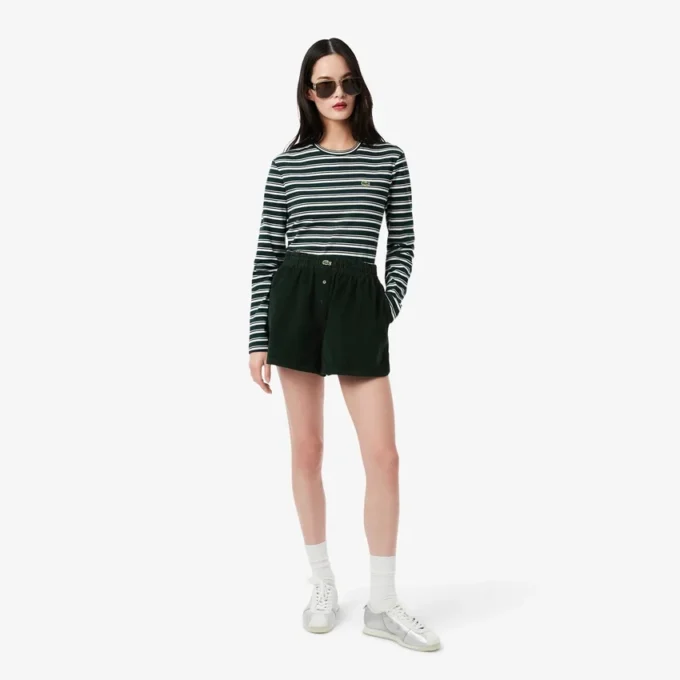Relaxed fit-shorts i kordfløyel for kvinner