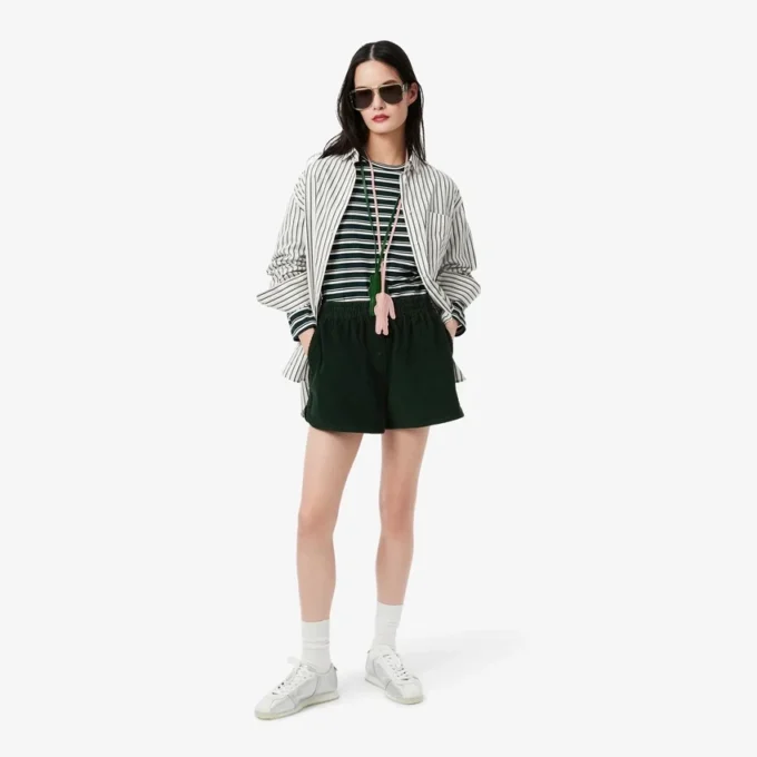 Relaxed fit-shorts i kordfløyel for kvinner