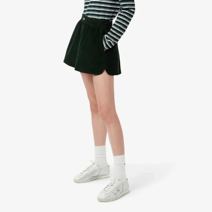 Relaxed fit-shorts i kordfløyel for kvinner