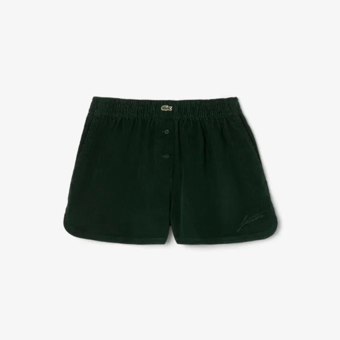 Relaxed fit-shorts i kordfløyel for kvinner