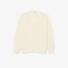 Ribbestrikket cardigan i bomullsblanding