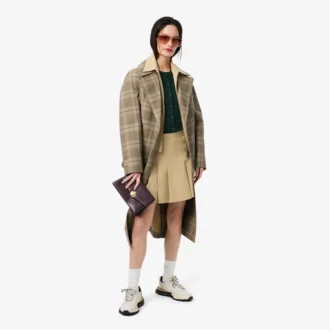 Ribbestrikket cardigan i merinoull for kvinner