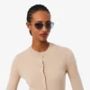 Ribbestrikket cardigan i merinoull for kvinner