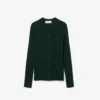 Ribbestrikket cardigan i merinoull for kvinner