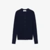 Ribbestrikket cardigan i merinoull for kvinner