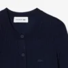 Ribbestrikket cardigan i merinoull for kvinner