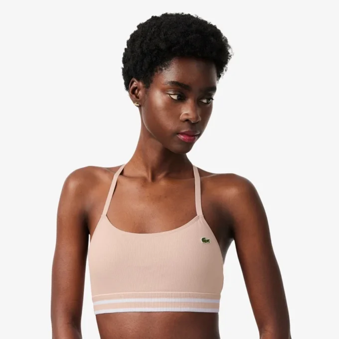 Ribbet bomulls-bralette