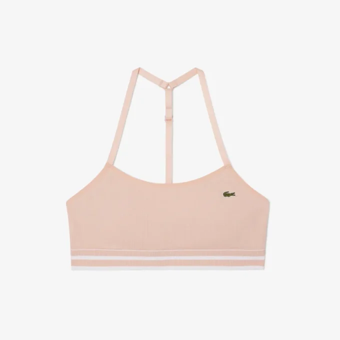Ribbet bomulls-bralette