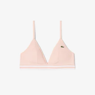 Ribbet triangel-bralette i bomull