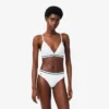 Ribbet triangel-bralette i bomull