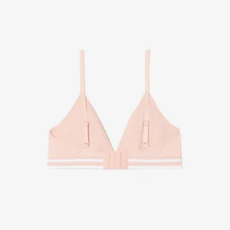 Ribbet triangel-bralette i bomull