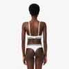 Ribbet triangel-bralette i bomull