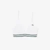 Ribbet triangel-bralette i bomull